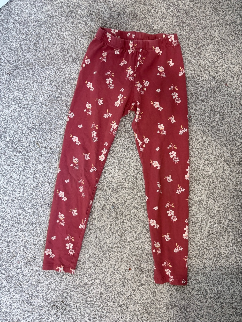 3/$10 - Arizona Jean Company Kids Floral Print Burgundy Leggings